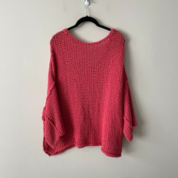 Free People Halo Dolman Sleeve Knit Scoop Neck Casual Pullover Sweater Pink XS - Picture 3 of 7